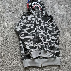 gray bape hoodie 