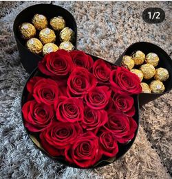 SAN VALENTINES DAY GIFT - Flower BOX MICKEY 🌹 🌹 🌹
