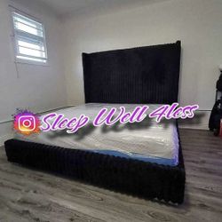 NEW QUEEN BED FRAME AND MATTRESS 