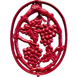 Red Metal Wine Rack – Holds 6 Bottles