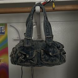 mini vintage jean purse 