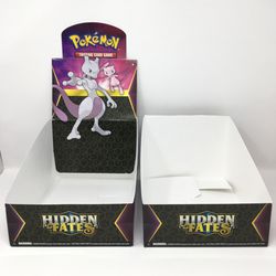 2 Pokemon Hidden Fates Pin Collection Display Case Empty Box No Cards