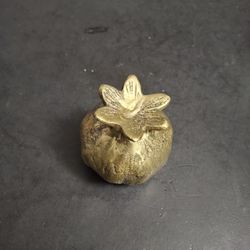 Gold Finished Pomegranate Sculpture - Table Top Decor Sybolizing Life And Fruitfulness, Resin W/Goldtone Finish 2.25" X 2.25"