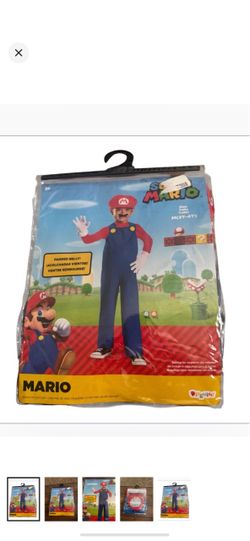 Super Mario brothers "MARIO"classic Halloween costume jumpsuit with padded belly