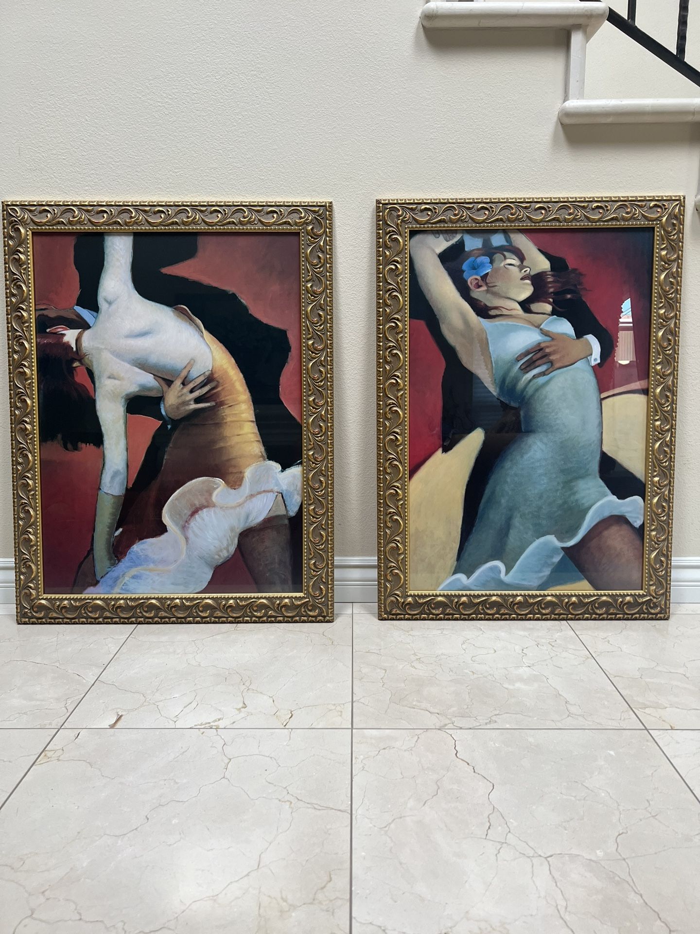 Bill Brauer Custom Framed Prints, “ The Gold Dress” & “Scarlet Dancer”