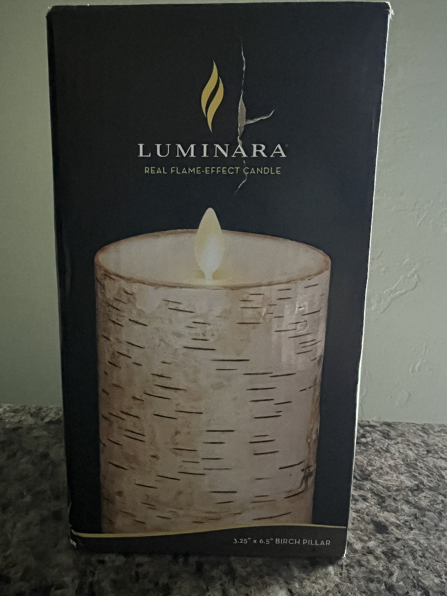 Luminara 3.25” x 6.5” Birch Pillar Candle - Open box