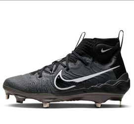 Men's Nike Alpha Huarache Pro NXT Black White Metal Baseball Cleats Sz 7.5 ⚾️
