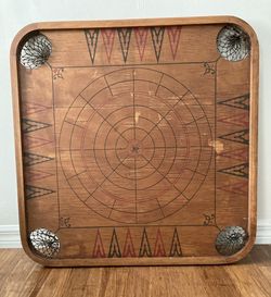 Antique Carrom Style “C” Rare Game Board Spiders and Flies
