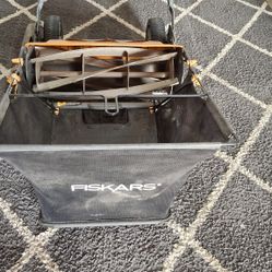 Fiskars StaySharp 18" Reel Mower w/ Grass Catcher - Good Condition, Garage Kept