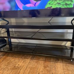 Black glass IKEA TV stand
