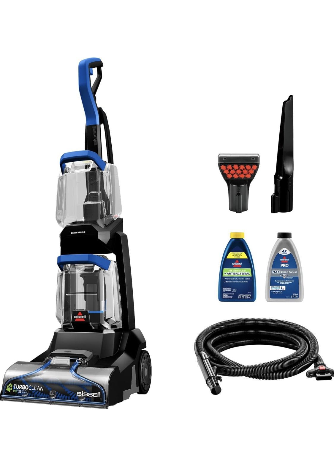BISSELL TurboClean Pet XL Upright Carpet Cleaner, Upholstery Tough Stain Tool & Formula included