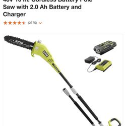 Best Seller RYOBI 40V 10 in. Cordless Battery Pole Saw with 2.0 Ah Battery and Charger