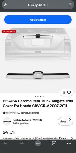 NEW 2007–2011 Honda CR-V Chrome Rear Tailgate Trim –