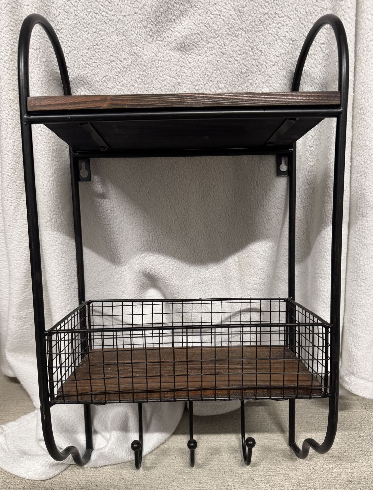 Wood And Metal Shelves