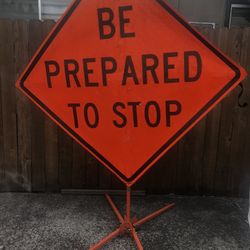 48” Road Work Signs W Stands 