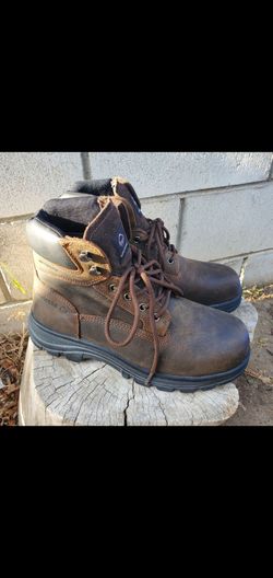 Wolverine steel toe boots, size 9/brown
