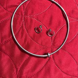 Stanley Steel Neackle & Earrings 