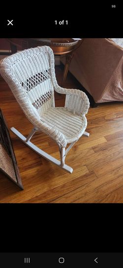 Wicker kids rocking chair