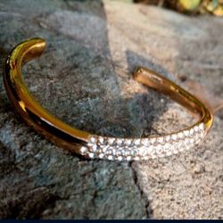 J Crew 18 Kt Gold Plated Open Cuff Bracelet 