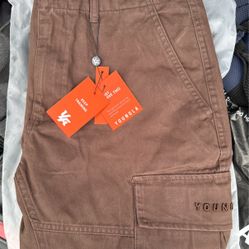 Young LA Brown Cargo Pants Size M