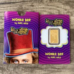 PAMP Wonka Bar 5 Gram Gold Bar Willy Wonka 24k Gold