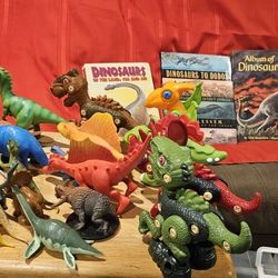 DINOSAUR MENAGERIE OF ALL SPECIES & DINOSAUR BOOKS