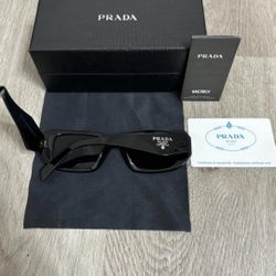 Prada PR17WS 1AB5S049 Women's Sunglasses 49 mm Black / Dark Grey Lens