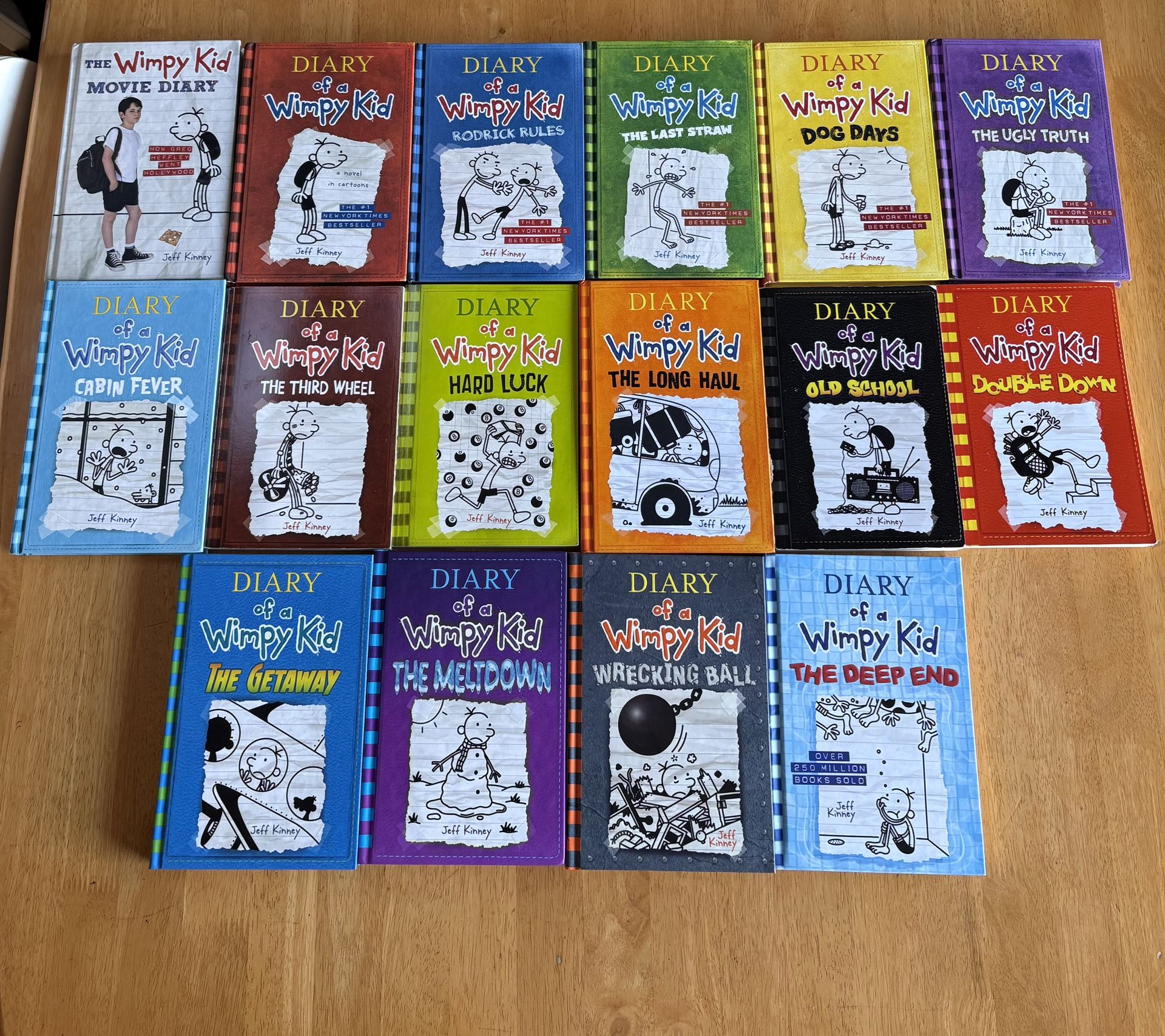 Diary of a Wimpy Kid 16 Book Collection including the 2010 Movie Diary book. $5 each book. $80 total 