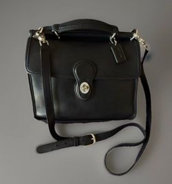 COACH Willis Vintage Classic Hand Shoulder Bag Black Leather Replace with new Coach Hang tag #leather #luxury