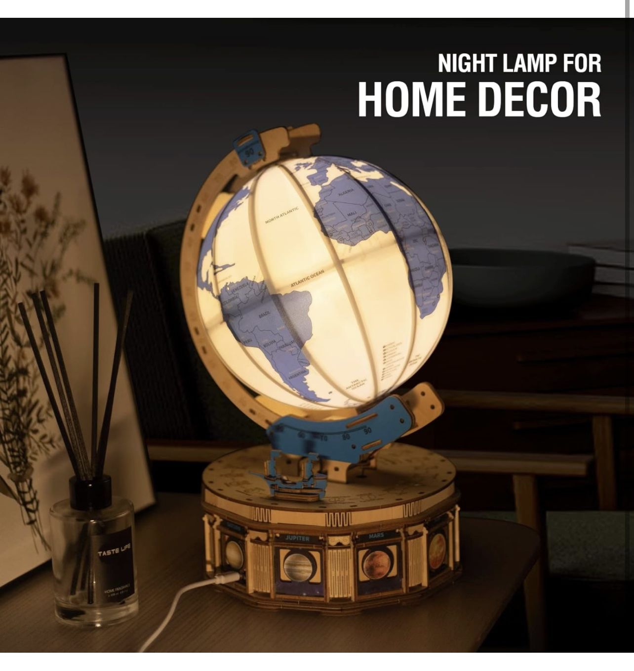 BRAND NEW IN BOX Datissic 3D Wooden Puzzles for Adults LED Illuminated Wood Globe