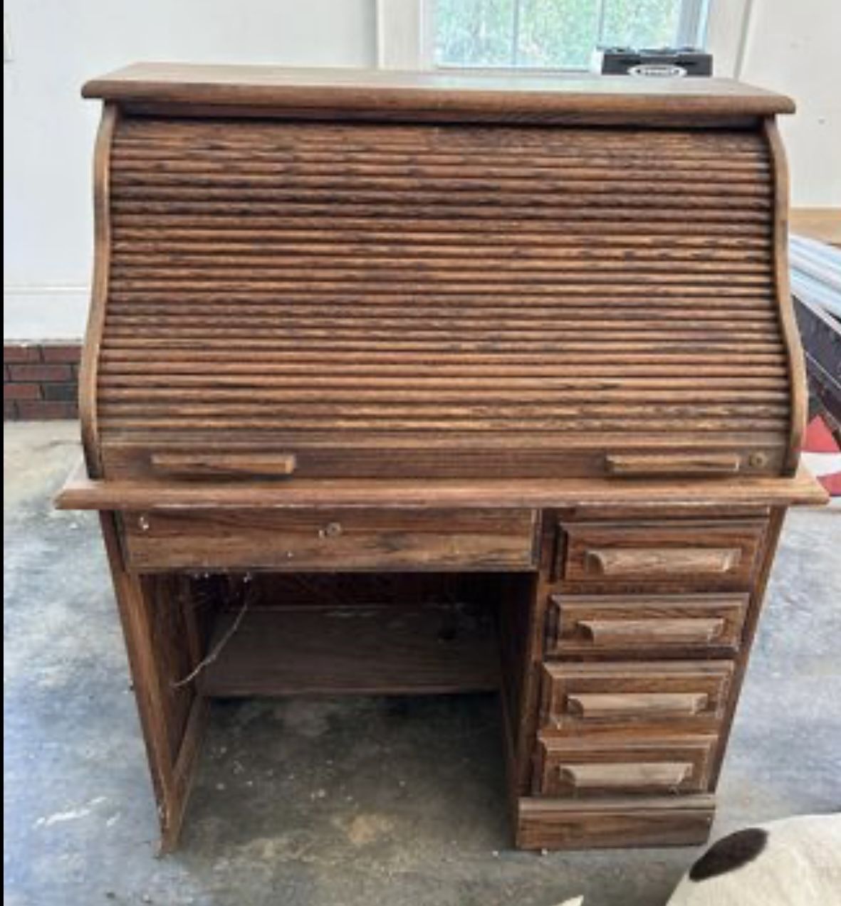 Antique Oak Creek By Riverside Roll Top Desk