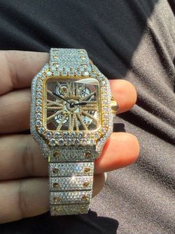 Moissanite Cartier watch skeleton