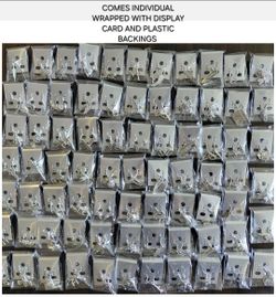 76 PAIRS (ONLY 0 .75 A PAIR) Mini Earrings Fashion Jewelry Butterfly, Cats, Celestial, Angel Wings Lot Resell Wholesale