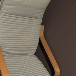 IKEA Poang Chair with Ottoman And Cushion 