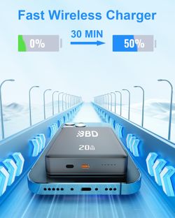 BBD Magnetic Power Bank 12000mAh - MagSafe Battery Pack With 20W Fast Charging For IPhone 16/15/14/13/12