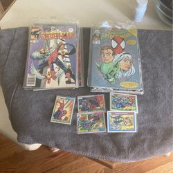 Marvel Spider-man Lot Comics And Cards
