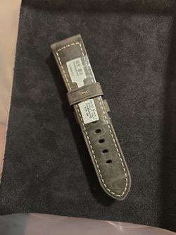 PANERAI 24x22 mm Black Solut Calf Leather Strap