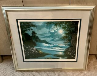 Anthony Casay “Moonlit Garden” Hand Signed & Numbered Mixed Media