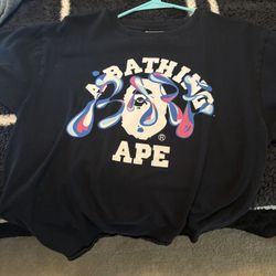 BAPE Marble Camo Liquid College Tee Size Large Unworn