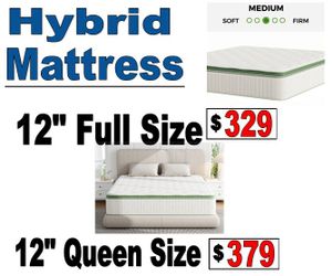 12" Hybrid Rolled up Mattress