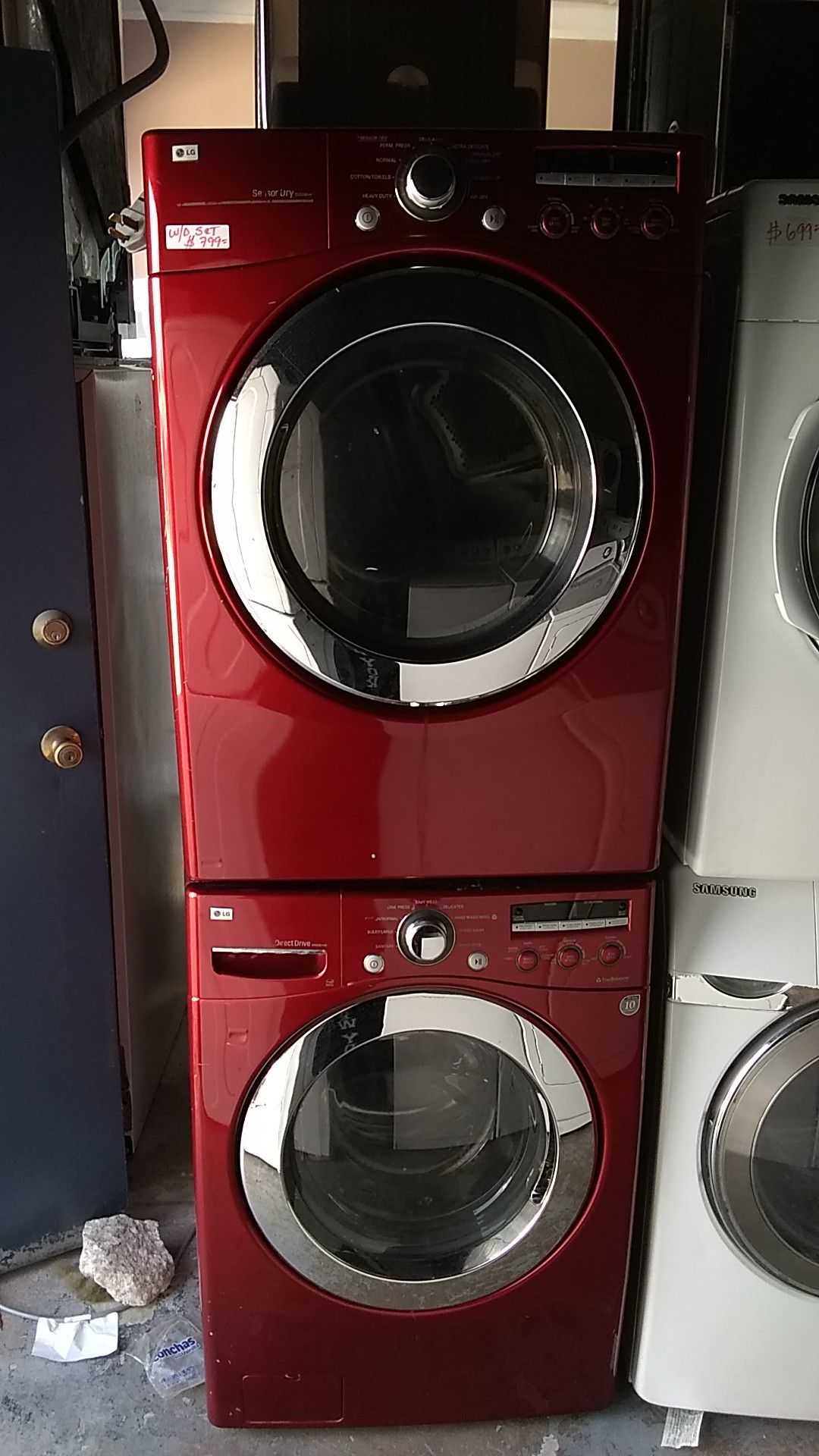 RED LG Washer and dryer Set front loader 🤗