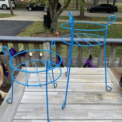 Vintage Blue Plant Stands