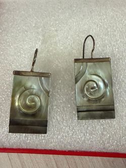 Aretes plata 925 nacar joyería antigua