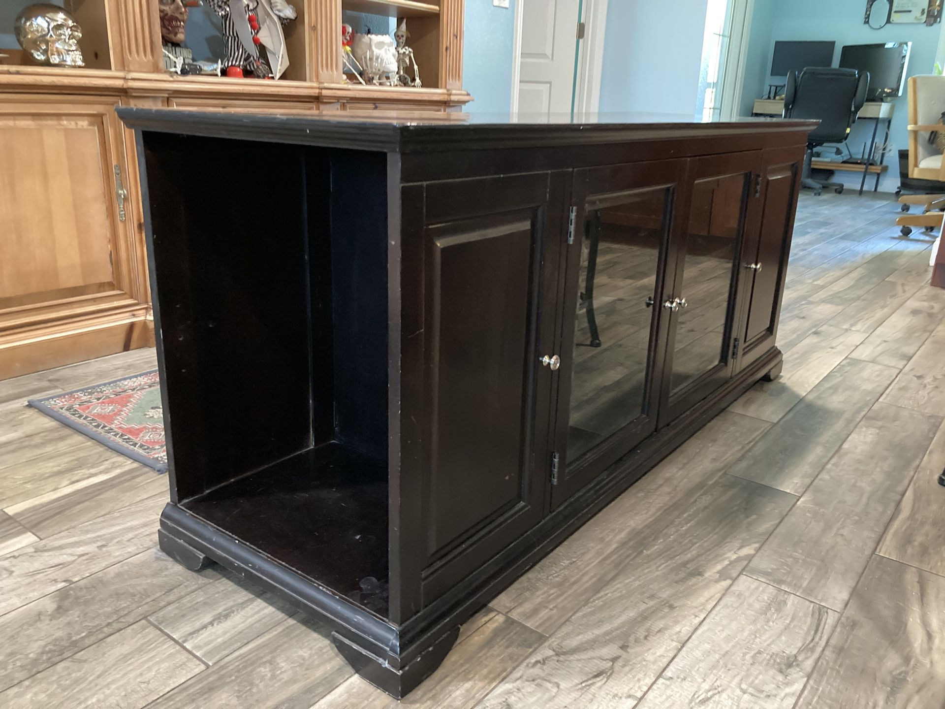 Dark Brown Table TV Console