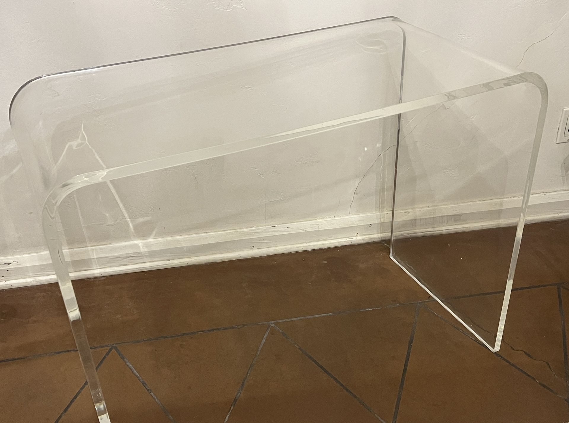 1970's Vintage Heavy Lucite Console Table Mid century Modern Hollywood Regency
