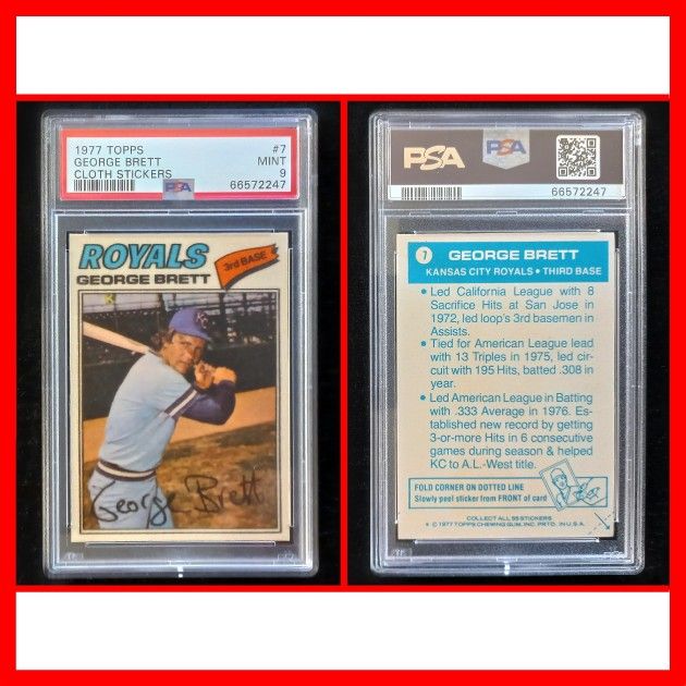 George Brett 1977 Topps Cloth Sticker Card