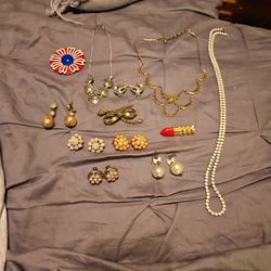 Lot Of Vintage Costume Jewelry 