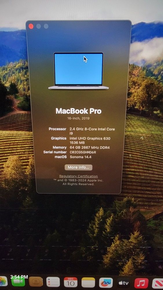 2019 Macbook Pro 64gb 1tb Storage