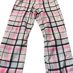 Faded Glory Sleep Lounge Pajama Pants Size M (8-10) Plaid Fleece 29” Length