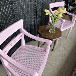 Two Pink Statement Chairs 